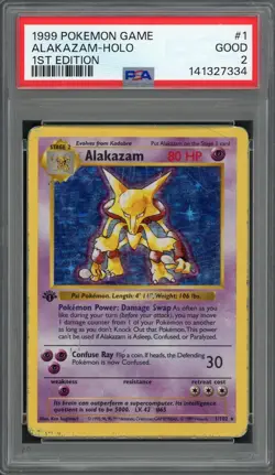 PSA 2 Alakazam (1st Ed.) Base Set 1/102 Pokemon Card B8 - Image 1
