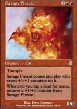 4x Savage Firecat ~ Near Mint Odyssey MTG Magic x4 4 UltimateMTG Playset Red Car - Image 1
