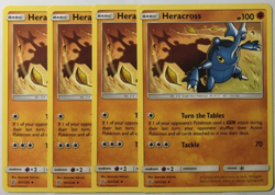 POKEMON 4X HERACROSS 107/236 UNIFIED MINDS UNCOMMON NEAR MINT-PLAYSET - Image 1