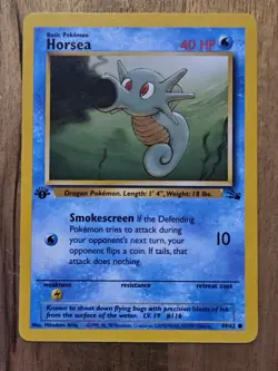 1st Edition Horsea - NM/Exc - 49/62 Fossil Set - 1999 Pokemon TCG WOTC *READ* - Image 2