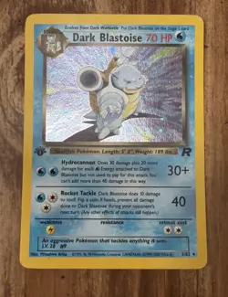 Pokemon Dark Blastoise Team Rocket Holo Rare Card 3/82 70 HP 2000 - Image 2
