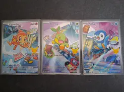 Pokemon 1st Partner Illustration Collections Turtwig #40 Chimchar #41 Piplup #42 - Image 1