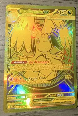 Mega Dragonite Ex 295/217 GOLD HYPER RARE POKEMON ASCENDED HEROES - Image 1