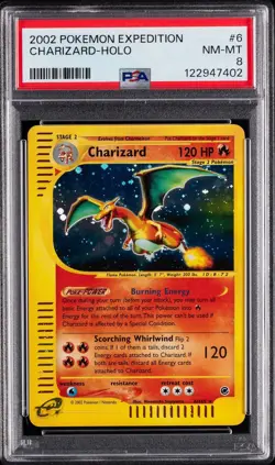 Pokemon Charizard Holo Rare PSA 8 Expedition Base Set 2002 6/165 English - Image 1