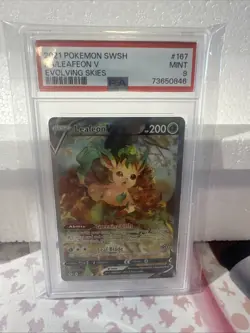 2021 Pokemon SWSH FA/Leafeon V Evolving Skies #167 PSA 9 - Image 1