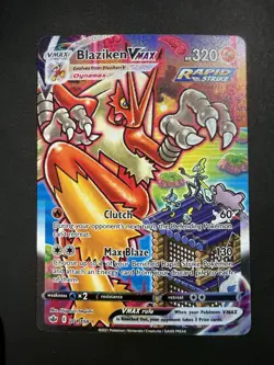Pokemon Blaziken VMAX Secret Rare Rapid Strike Holo Chilling Reign 201/198 - Image 1