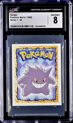 Pokemon 1998 Topps Merlin Series 1 Gengar & Haunter & Gastly CGC 8 Near Mint 😈 - Image 2