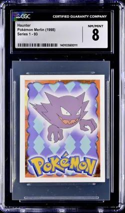 Pokemon 1998 Topps Merlin Series 1 Gengar & Haunter & Gastly CGC 8 Near Mint 😈 - Image 4