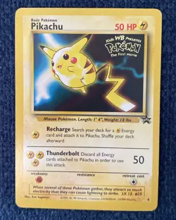 Pokemon Pikachu #4 the First Movie Black Star 1999 WOTC Promo - Image 1