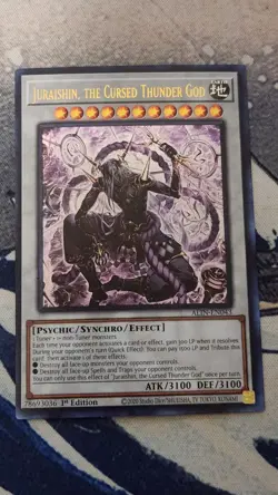 YuGiOh! Juraishin, the Cursed Thunder God - ALIN-EN043 Ultra Rare 1st Edition NM - Image 1