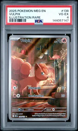 2025 POKEMON MEG EN-MEGA EVOLUTION ILLUSTRATION RARE #138 VULPIX PSA 4 - Image 1