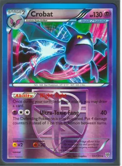 POKEMON 2012 CROBAT (Team Plasma) 55/135 PLASMA STORM- RARE- REVERSE HOLO NM - Image 1