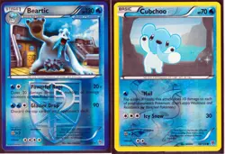 2012 POKEMON RARE BEARTIC #41 & CUBCHOO #40 - PLASMA STORM - REVERSE HOLO NM - Image 1