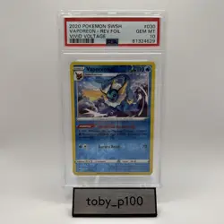 PSA 10 Vaporeon Pokemon TCG 030/185 Reverse Foil 030 Vivid Voltage #030 2020 - Image 1