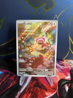 Pokemon TCG Mega Evolution Base Set Stufful Illustration Rare IR #154/132 - Image 1