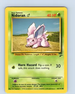 Pokemon TCG Nidoran Base Set 2 83/130 Unlimited Common Card WOTC LP-NM - Image 1