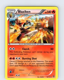 Pokemon TCG Blaziken XY Furious Fists 14/111 Holo Rare Card LP-NM - Image 1