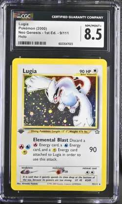 CGC 8.5 Lugia Neo Genesis 1st Edition 9/111 Holo Pokemon Card - Image 1