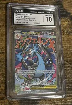 Mega Charizard X CGC 10 Me: Mega Evolution Promo ex 023 Holo Rare 2025 Pokemon - Image 1