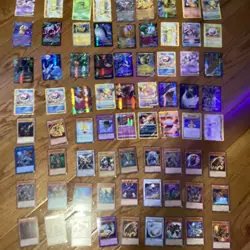 Pokemon TCG & Yu-Gi-Oh! TCG Mixed Lot 64 Cards Holo Regular English Pikachu - Image 2