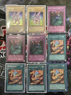 Yu-Gi-Oh! 9x Promo SDD Seiyaryu, Acid Trap Hole, Salamandra Prismatic Secret - Image 1