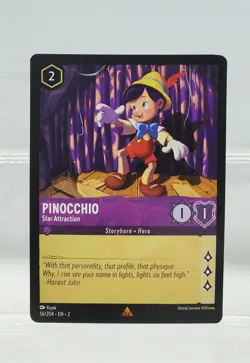 Disney Lorcana Pinocchio - Star Attraction 56/204 Cold Foil Rise of the Floodbor - Image 1