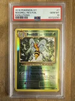 Beedrill - 7/108 - Rare Reverse Holo Evolutions - Pokemon Card - PSA 10 - Image 1