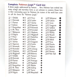 1999 Vintage Pokemon Trading Card Game - Card Lists (Base, Jungle, Fossil) - Image 5