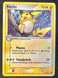 Raichu 12/108 2007 EX Power Keepers Pokemon Card TCG Nintendo Holo Rare - Vlp - Image 1
