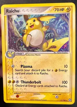 Raichu 12/108 2007 EX Power Keepers Pokemon Card TCG Nintendo Holo Rare - Vlp - Image 2