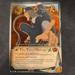 Naruto CCG The Third Hokage Ninja Card 1st Edition #163 Gold SR LP - Image 1