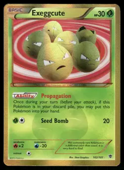 Pokemon Cards Exeggcute 102/101 Plasma Blast Secret Rare LP - Image 1