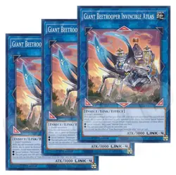 Yugioh - Giant Beetrooper Invincible Atlas x 3 - 1st Edition LP - Free Holo Card - Image 1