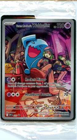 Team Rocket's Wobbuffet SVP203 - SV Black Star Promo - Pokemon Card - Sealed - Image 1