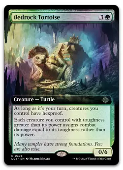 Bedrock Tortoise (Extended Art) #378 (Foil) NM Lost Caverns of Ixalan Magic MTG - Image 1