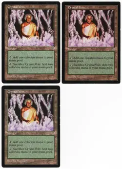 Crystal Vein x3 3x 1996 Mirage Colorless Uncommon Land MTG SP - NM AZ1 - Image 1