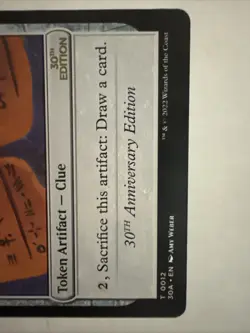 Clue (0012) Token T 30th Anniversary Edition 30A NM - Image 3