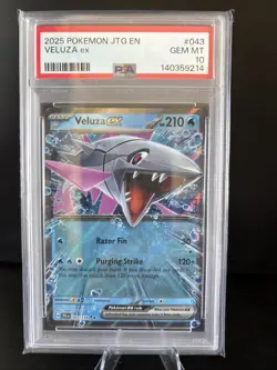 PSA 10 💎 GEM MINT Pokemon Journey Together Veluza EX Double Rare #043/159 - Image 1