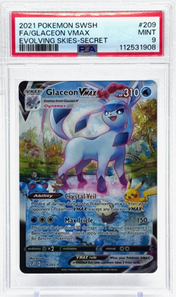 Pokemon Glaceon VMAX Alt Art Evolving Skies 209/203 PSA 9 Mint TCG - Image 1
