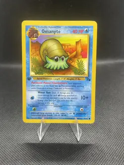 Near Mint 1st Edition Omanyte 52/62 Fossil Vintage Pokemon Card NM - Image 1