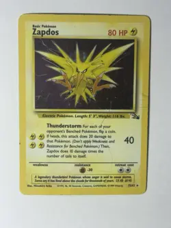 Pokemon Karte - Zapdos (15/62) Fossil Set - Holo / Englisch - LP - Vintage - Image 1