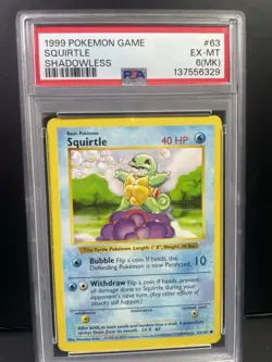 Pokemon Squirtle Base Set Shadowless #63 PSA 6 - Image 2