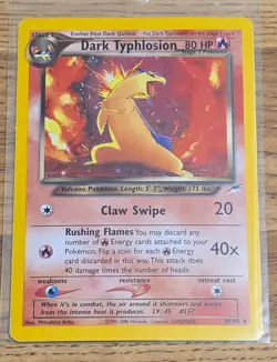 Pokemon Dark Typhlosion 10/105 Neo Destiny Unlimited Holo Rare Pokemon TCG - Image 1