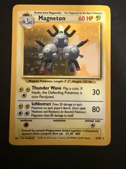 Pokemon TCG Magneton Base Set 9/102 Holo 1999-2000 Wizards Base Set Copyright... - Image 1