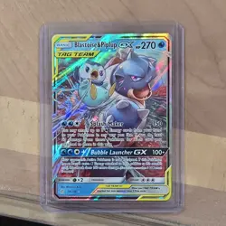 Pokemon Blastoise & Piplup GX TAG TEAM Ultra Rare Holo Cosmic Eclipse 38/236 - Image 1