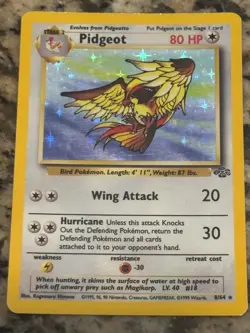 Pokemon TCG Pidgeot Jungle 8/64 Holo 1999-2000 Wizards Base Set Copyright... - Image 1