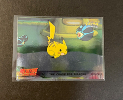 Topps Pokemon The Chase For Pikachu #28 Mewtwo Strikes Back Blue Logo Foil LP/MP - Image 1