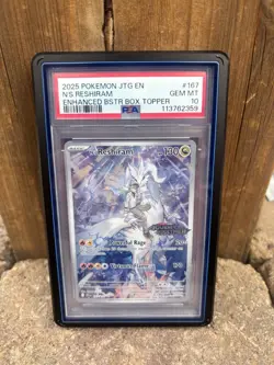 Pokemon N's Reshiram Sv09 Journey Together Rare Box Topper Holo PSA 10 - Image 1
