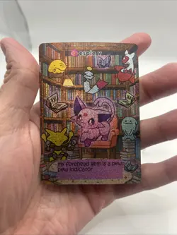 Pokiebubies 1st Edition Fan Art Chef Ken Lee Espie V #109 Espeon Holo V2 Pokemon - Image 3