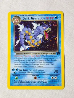 NM Dark Gyarados - Holo Swirl #8 Team Rocket Pokemon TCG - Image 1